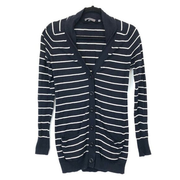 Vince XS Striped Knit Lightweight Long Sweater - Picture 1 of 8